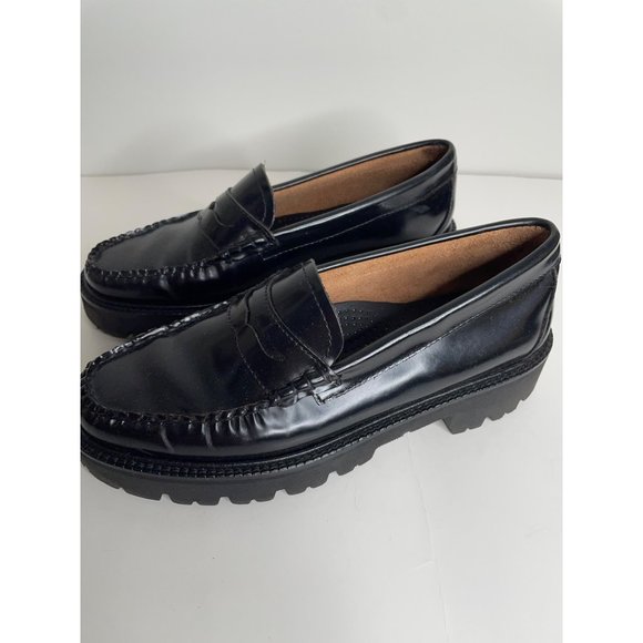 New Weejuns by G.H. Bass Whitney Super Lug Sole Penny Loafer Size 6 Black - Picture 2 of 8